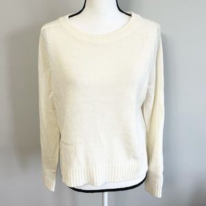 H&M ivory cropped knit sweater